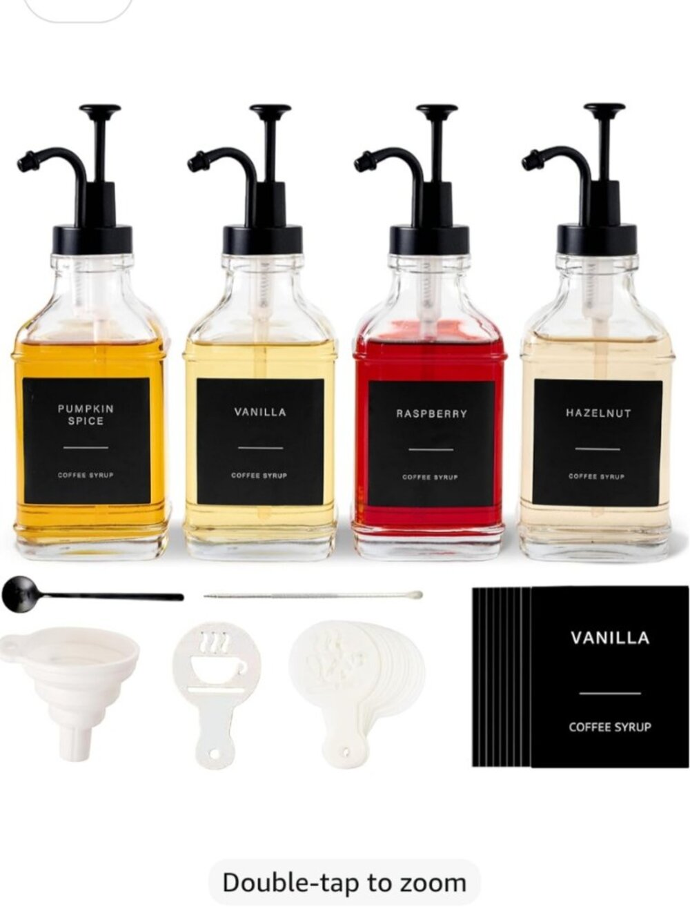 Glass Coffee Syrup Dispenser